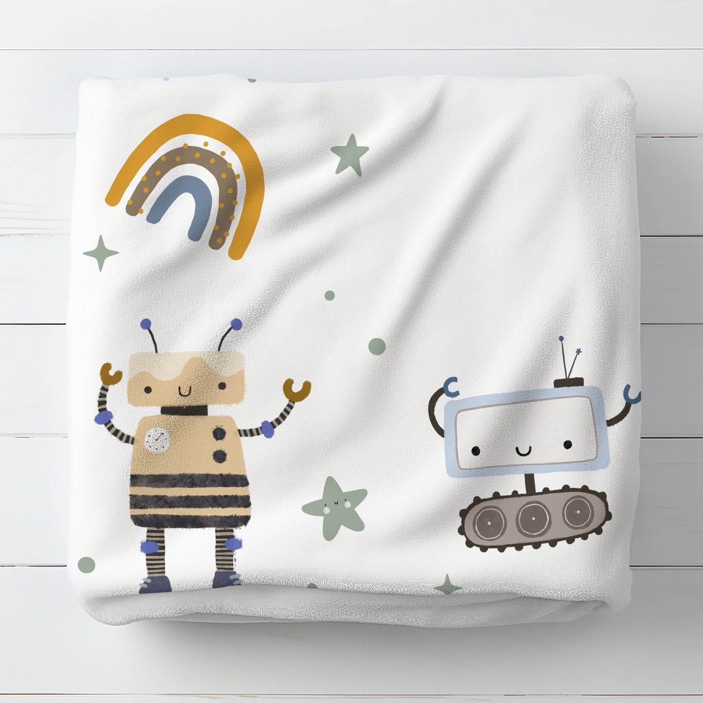 Robot Milestone Blanket Boy, Buttery Soft Baby Month Blanket, Personalized Baby Shower Gift, Mechanical Marvel Baby Boy Themed Nursery