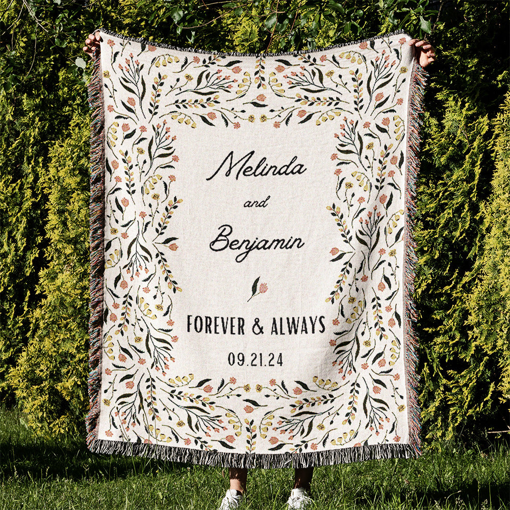Vintage Floral Anniversary Blanket