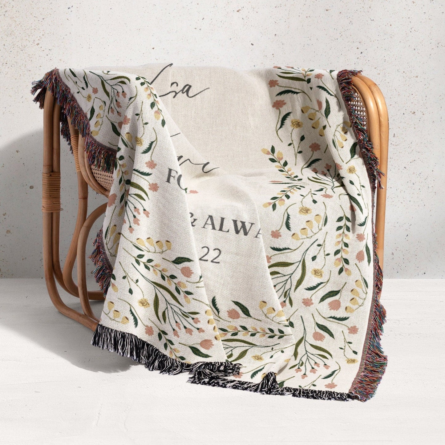 Vintage Floral Anniversary Blanket