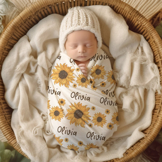 White Sunflower Swaddle