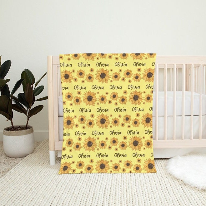 Sunflower Swaddle With Name