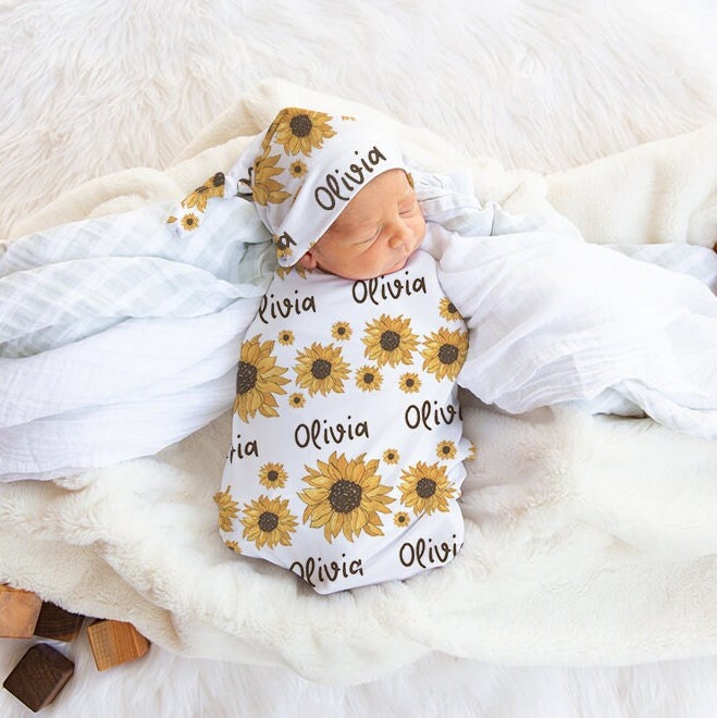 White Sunflower Swaddle