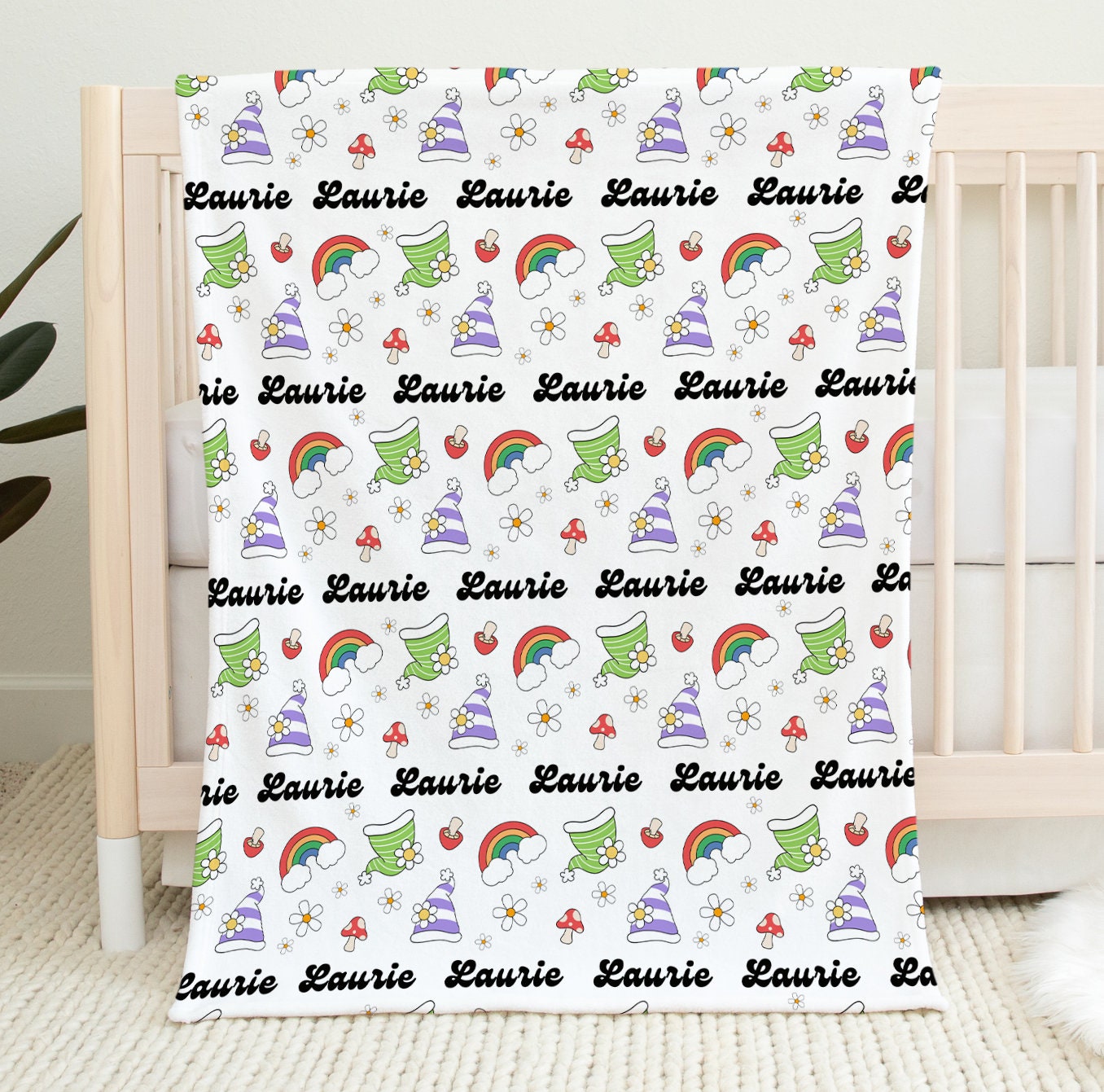 Sleepy Gnomes Swaddle With Name