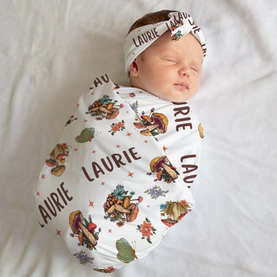 Mushroom Swaddle With Name