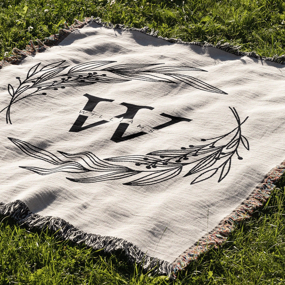 Last Name Monogram Woven Blanket