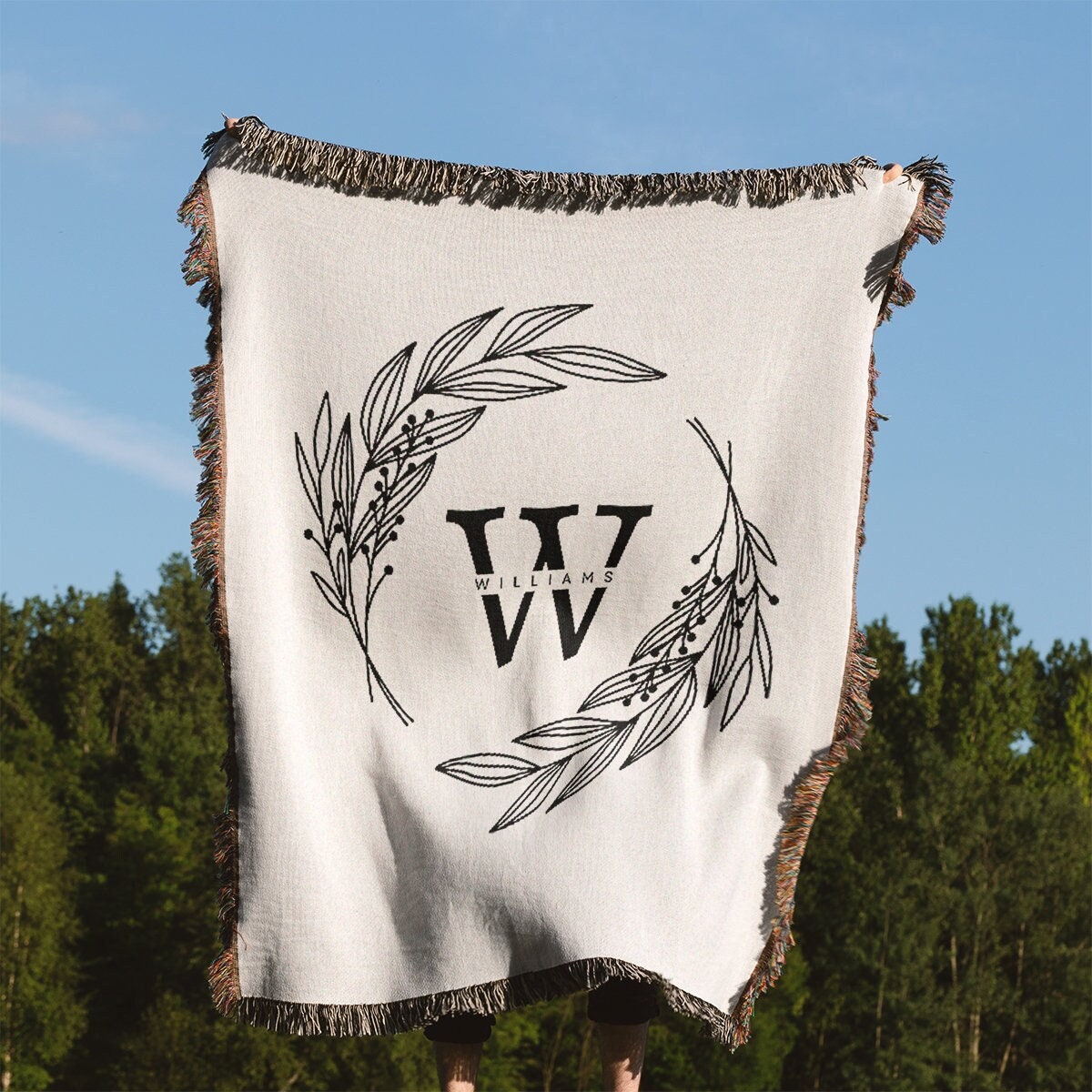 Last Name Monogram Woven Blanket